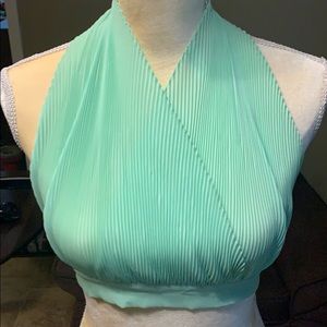 Vintage ladies chiffon halter crop top Sz S